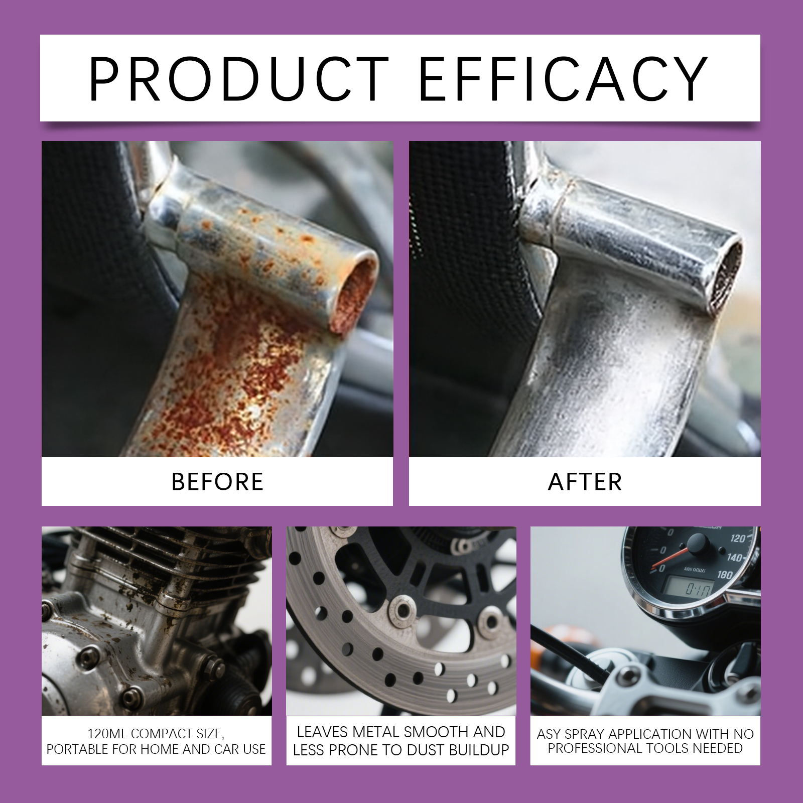 Car Rust Cleaner, Effective Rust Removal Protective Coating Gentle Metal Decontamination photo 2