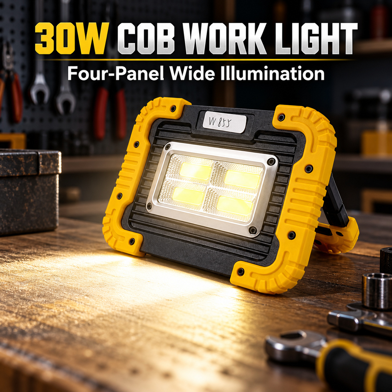 Solar Powered Rechargeable COB LED Flood Light W855 3x 18650 Battery 4 Hour Runtime 30W photo 2