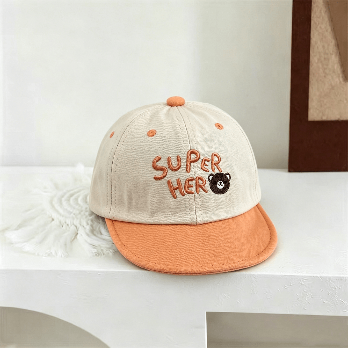 Summer Baby-style Multi-color Letter-stitched Bear-shaped Decorative Baseball Cap With Sun Protection. Fashionable And Cute. Suitable For Outdoor Use. photo 1