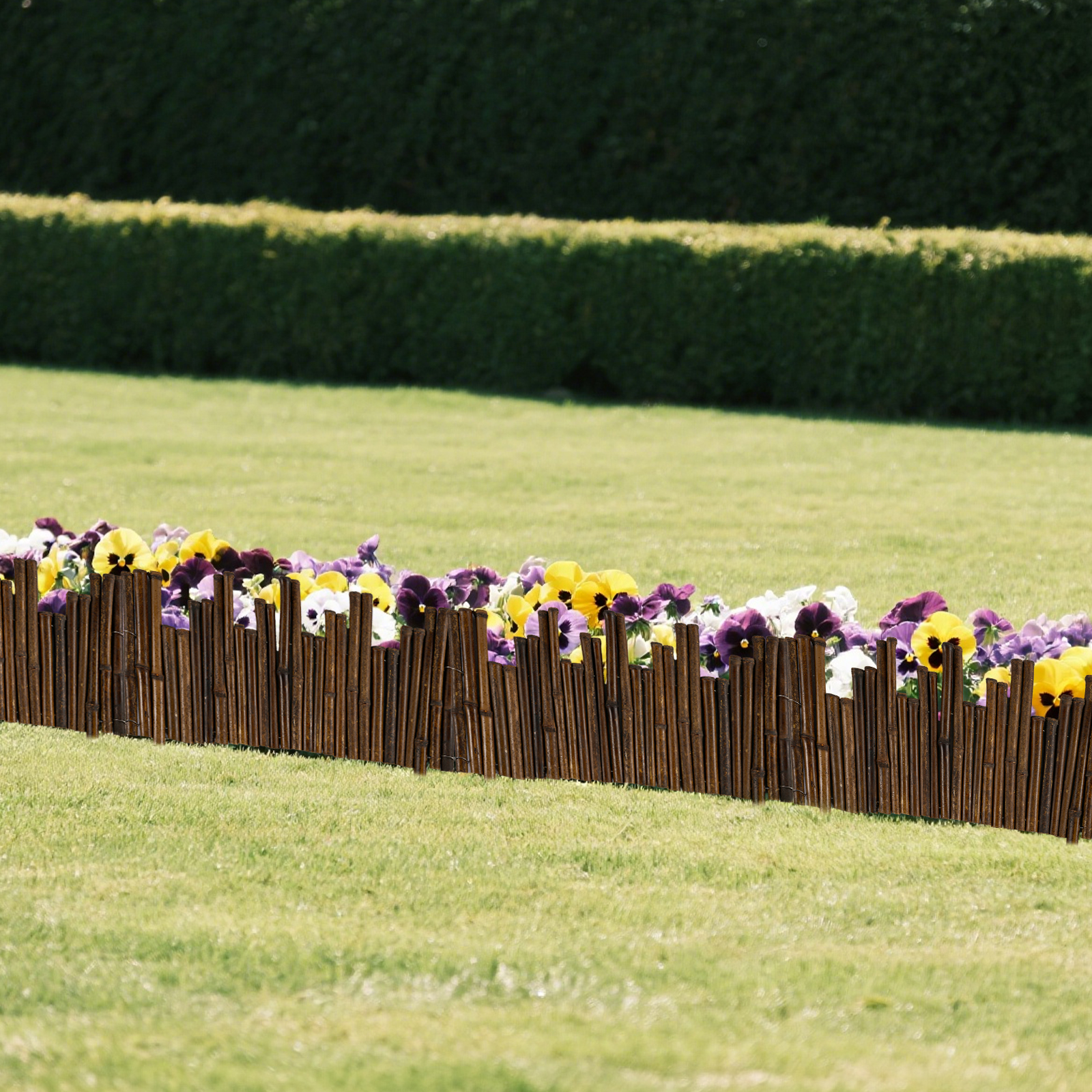 Garden Natural Bamboo Fence Lawn Edging 15.8inH X 24inL, Garden Border Fence, Decorative Bamboo Roll For Flower Bed, Pathway, And Landscape Edging, Outdoor Garden Border Fence Self-pickup Only photo 8