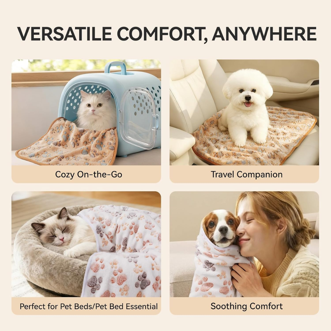 1 Pack 3 Blankets Super Soft Fluffy Premium Fleece Dog Blankets For Puppy Cat Pet Blanket Flannel Throw Warm Sleep Dog photo 8