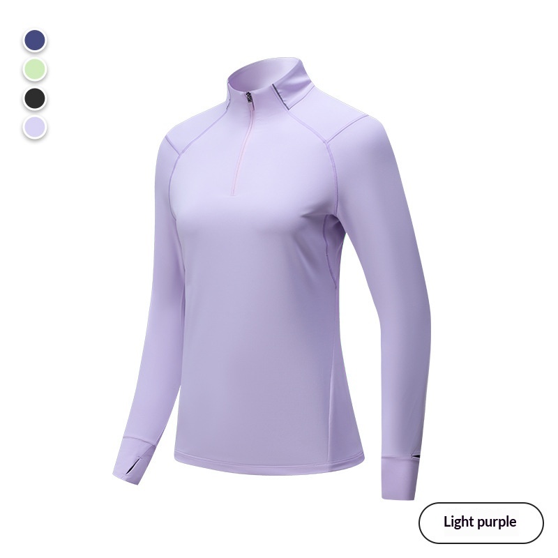 Workout Clothes Men's And Women's Same Spring And Autumn Half Zipper High Collar Quick-drying Long Sleeve Outdoor Sports Training Running Cycling Clothes photo 6