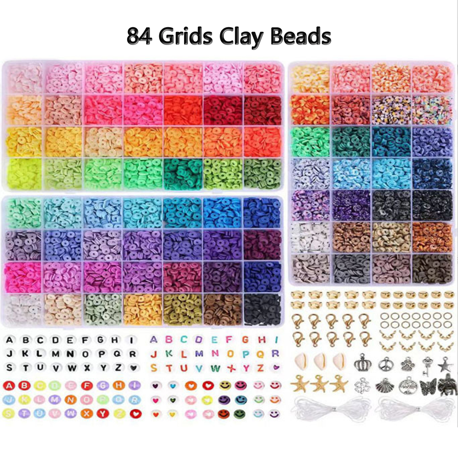 13234PCS Clay Beads Set Flat Polymer Beads DIY Bracelets Bangle Earrings Gift photo 5