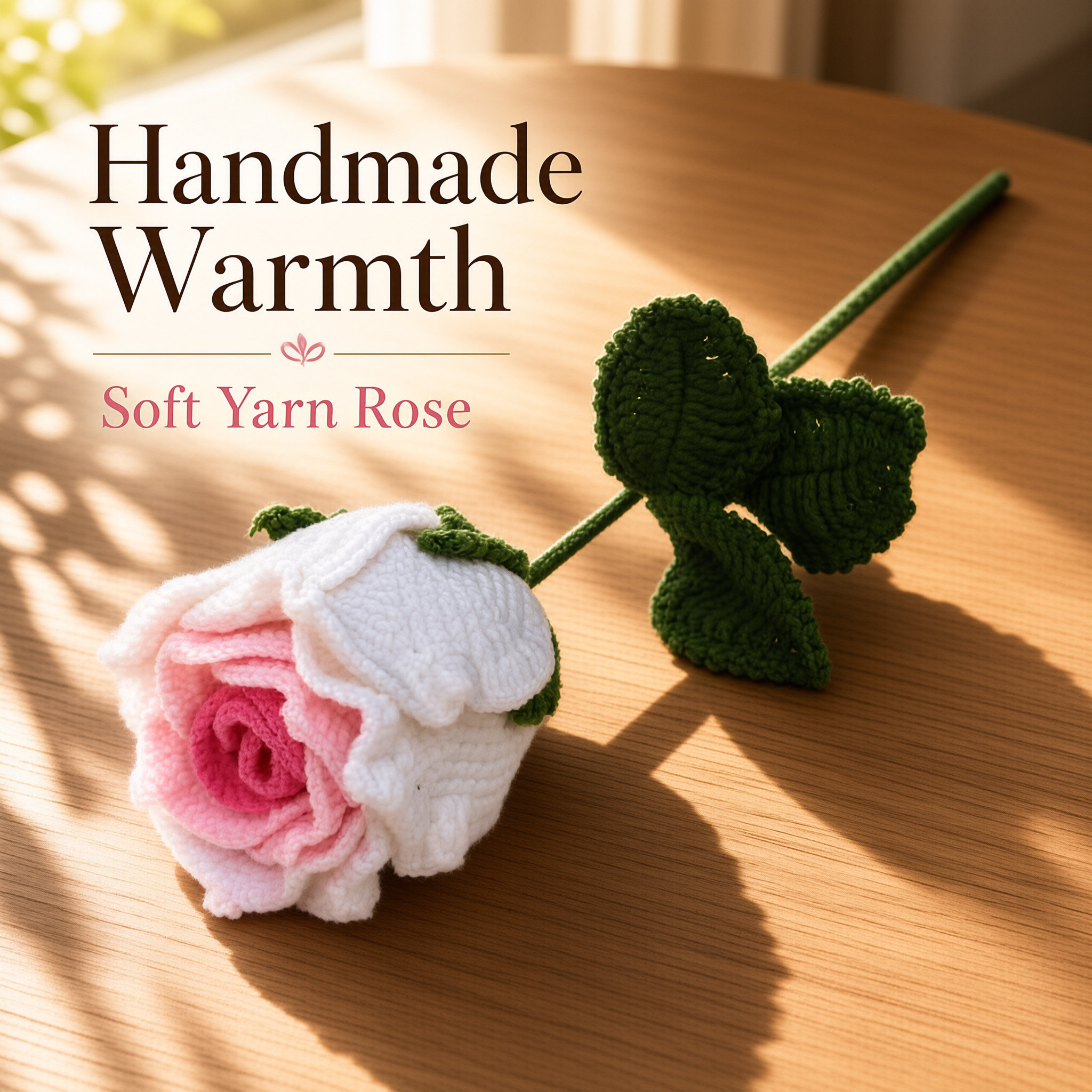 Finished Hand Crochet Rose Bouquet Knitted Artificial Rose Flower Valentine's Day Gift For Girlfriend  Best Friend Home Table Decor photo 2