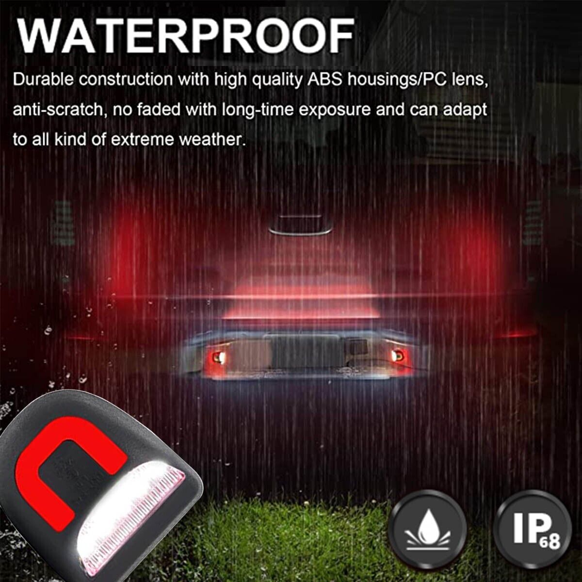 2X LED License Plate Light Red DRL Tube Lamp For Silverado GMC Sierra 1500 2500 photo 5