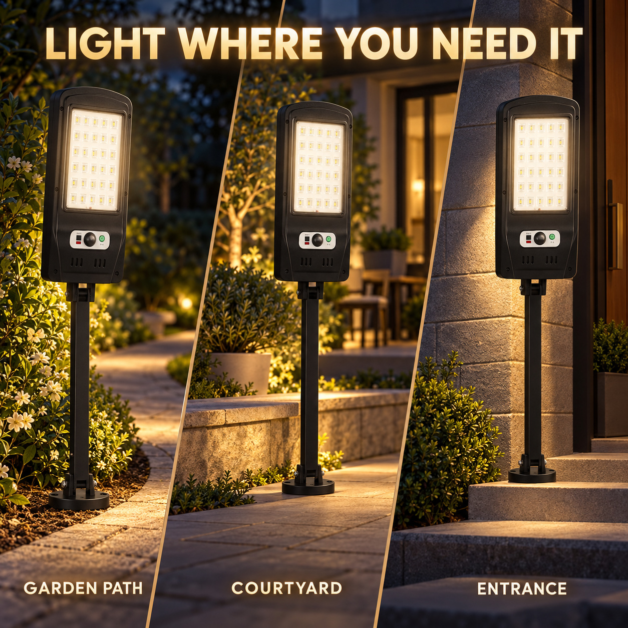 Solar Powered Rechargeable Motion Sensor Waterproof LED Work Light 10W 1500mAh For W755 7 Remote photo 3