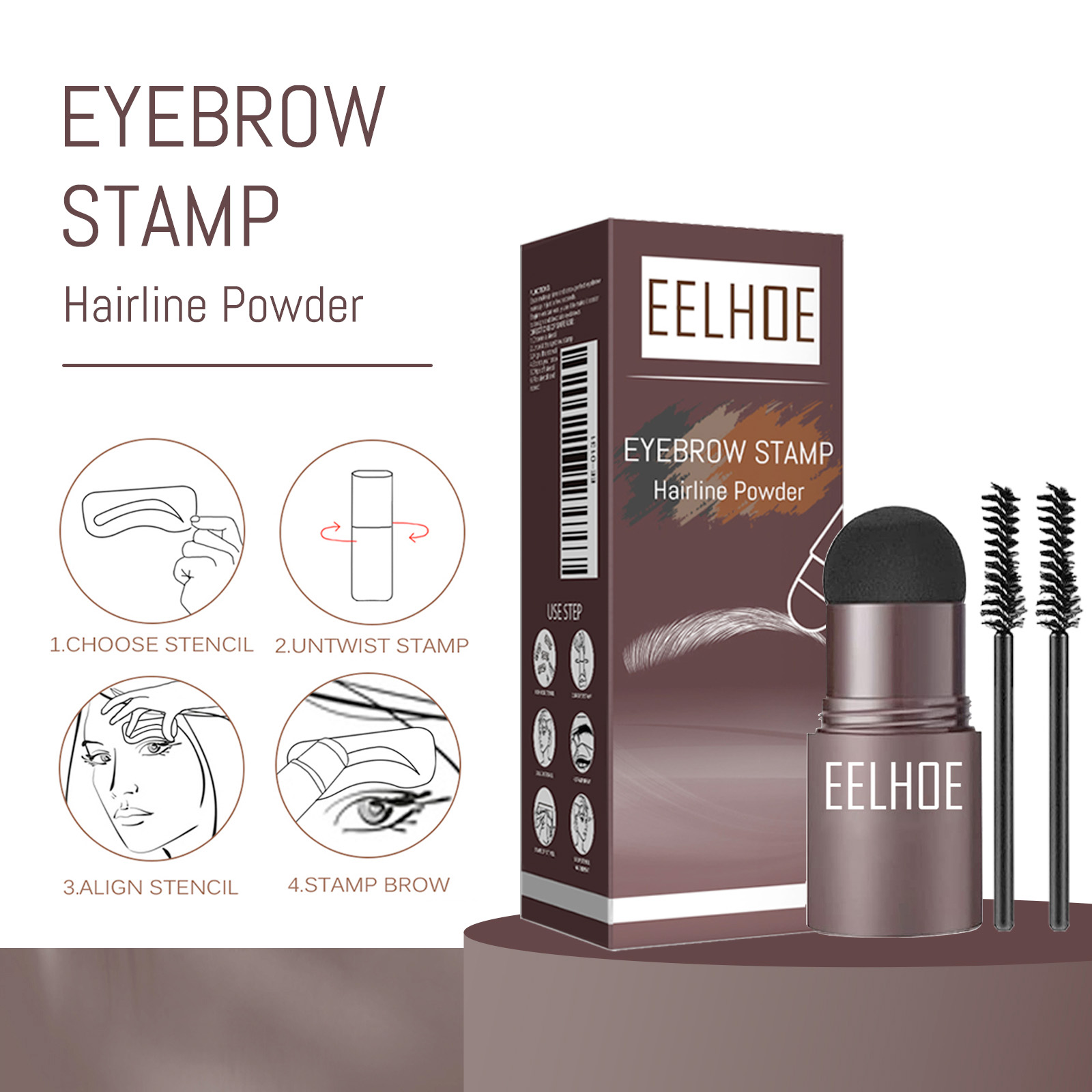 Eyebrow Print Powder 2g Medium Brown Set 1Box photo 6