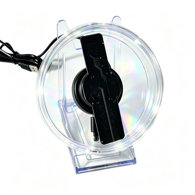 Wiilala 3D Holographic Fan, 4.7 Inch 3D Holographic Fan With WiFi Projector, Built-in Video - HD LED Holographic Disesktop Stand, LED Holographic Display Screen, Suitable For Shops, Bars, Gifts photo 2