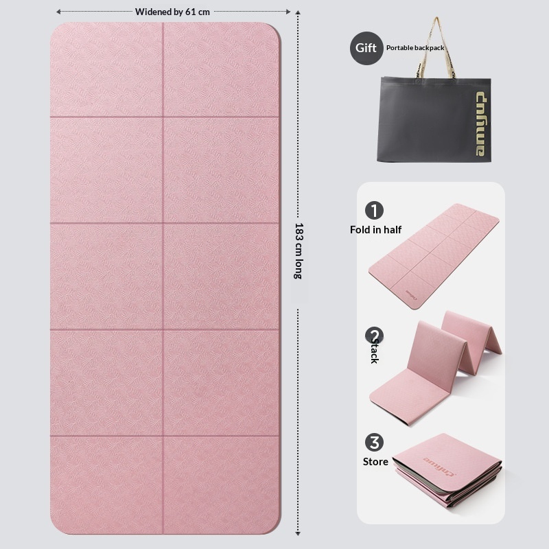 Foldable Yoga Mat, Portable, Non-Slip, Home Fitness Mat, Shock-Absorbing, Silent, Student Dormitory, Can Be Used For Sleeping, Thickened Mat photo 3
