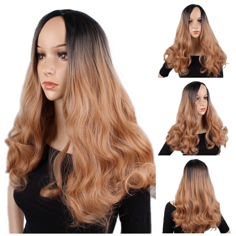 Fashion mid-length curly hair dyed wig photo 4