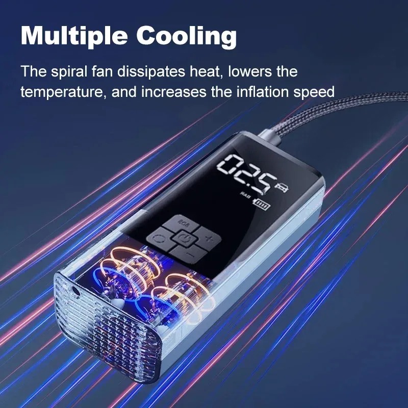 Portable Tire Inflator  Rechargeable Electric Inflator For Cars And Bicycles  Digital Air Compressor  Ball Pump photo 7