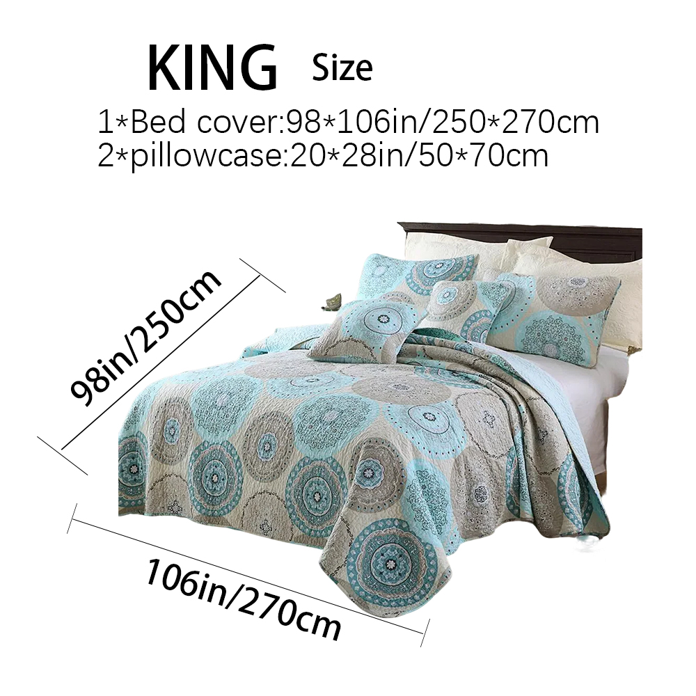 3Piece Boho Mandala Quilted Bedspread Set  Design  Cotton Filled Quilting Technology Reversible Coverlet Skin-Friendly Soft Breathable Non-Slip Anti-Wrinkle No Static Electricity All-Season Queen King photo 8