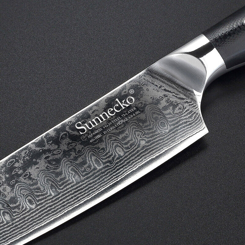 Japanese Santoku Knife 5'' Kitchen Knife Damascus VG10 Steel Cutlery Chef Knife photo 7