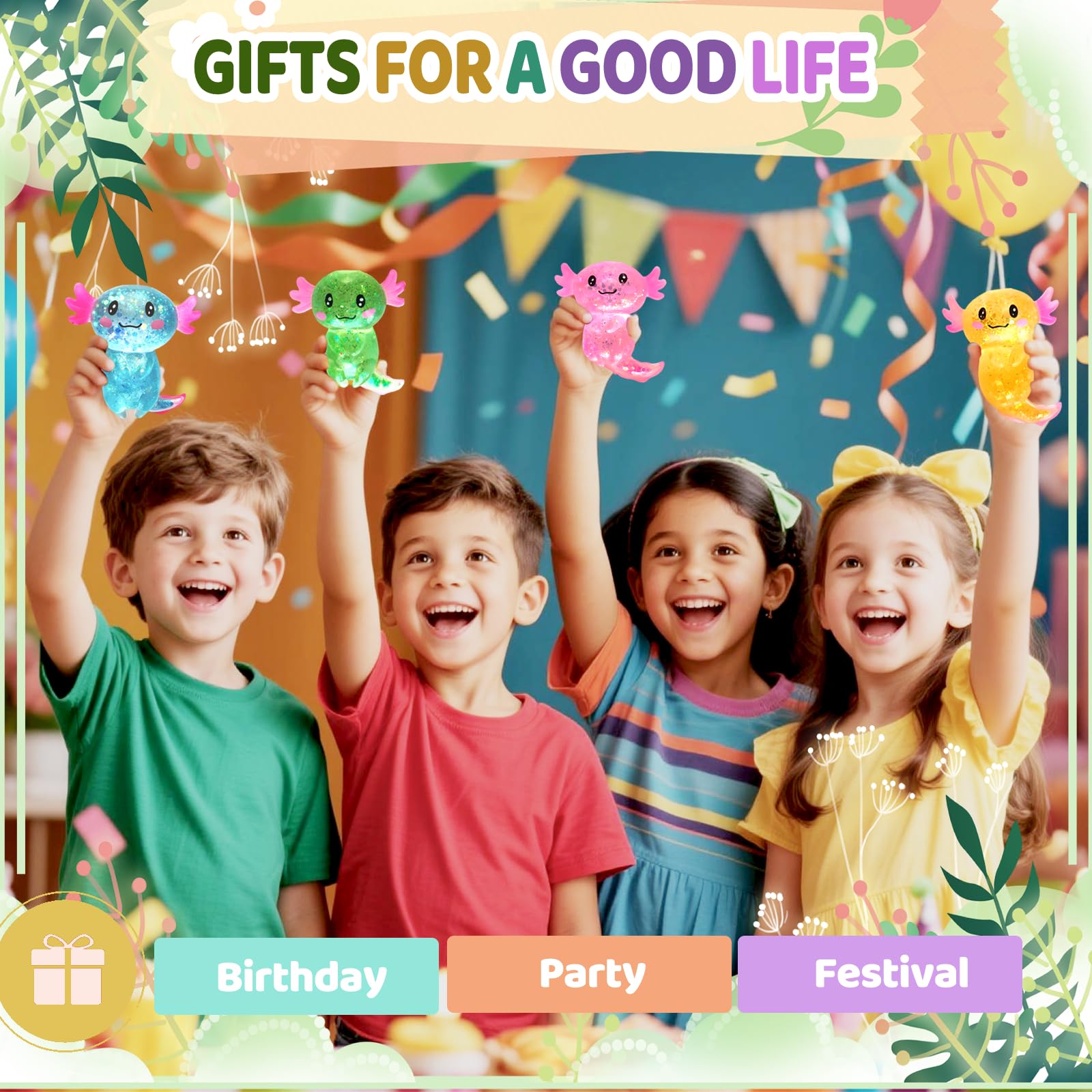 Axolotl  Stress Relief Toy Glitter Fidget Toys Cute Malt Sugar Axolotl Toy Fidget Toys Adults Fidget Toy For Kids Youth Adult, Party Favors Anxiety Relief  Toys photo 3