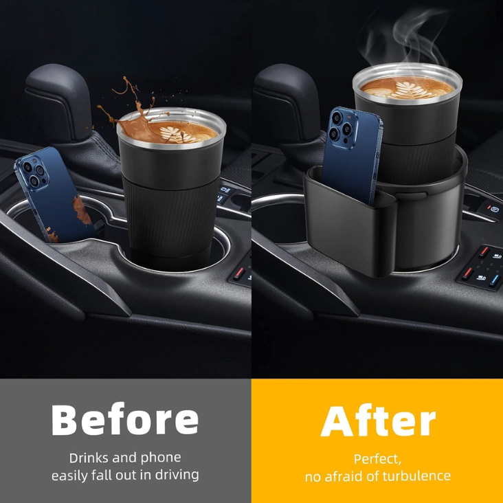 TYKOR Car Cup Holder Expander With Adjustable Base, Fits Bottles 16-46 OZ photo 2