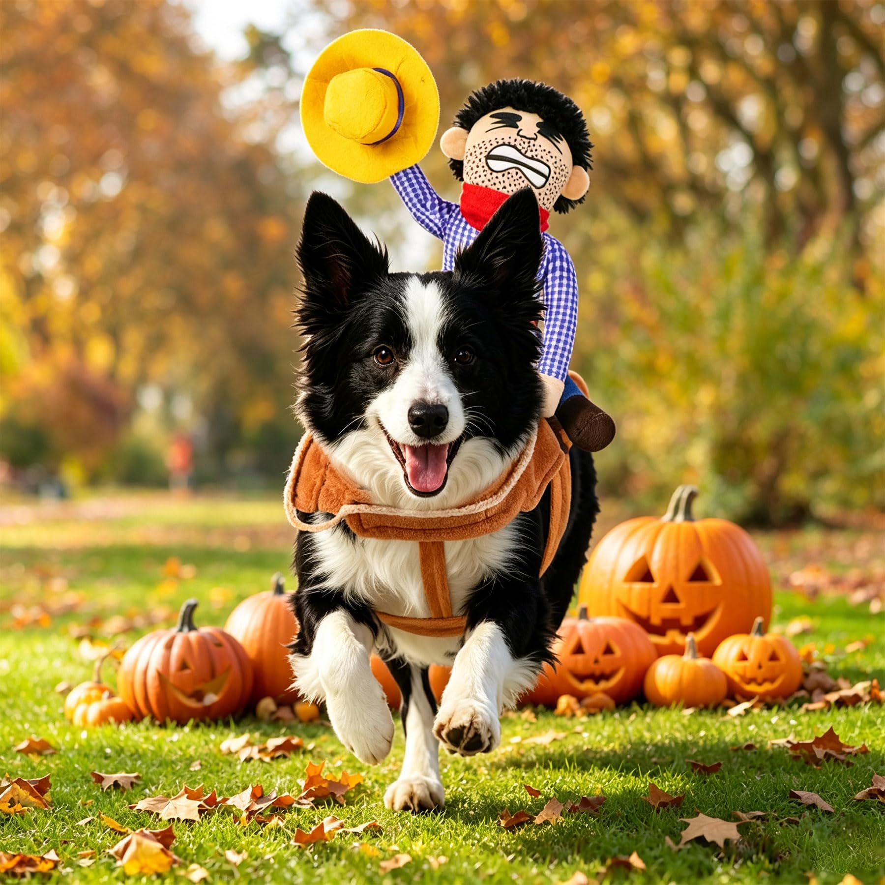 Dog Halloween Costumes, Funny Dog Cowboy Rider Costume, Adjustable Pet Halloween Cosplay Costume For S M L XL  Dogs photo 2