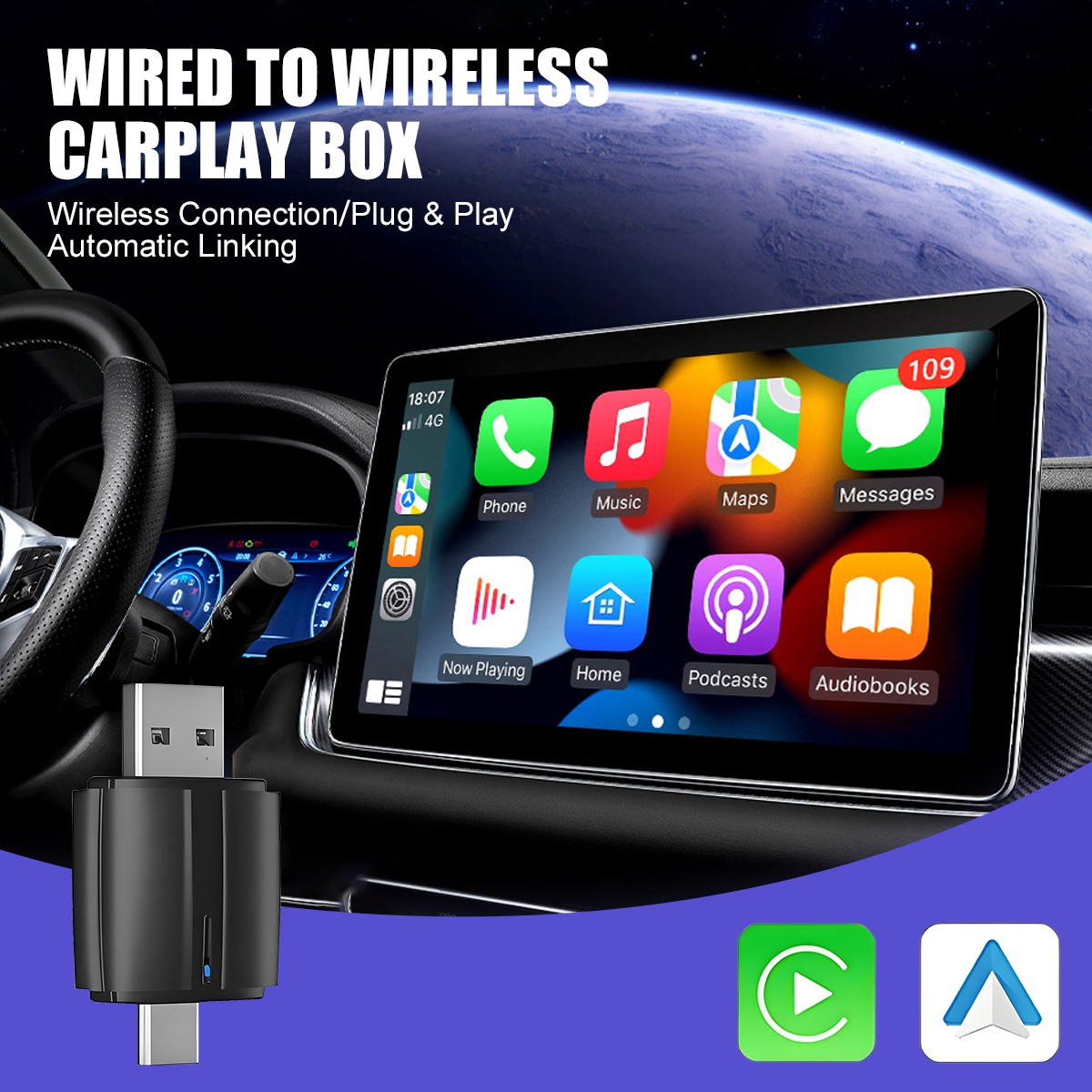 Mini Wireless Carplay Android Auto Wireless Adapter & Carplay Wireless Adapter photo 2