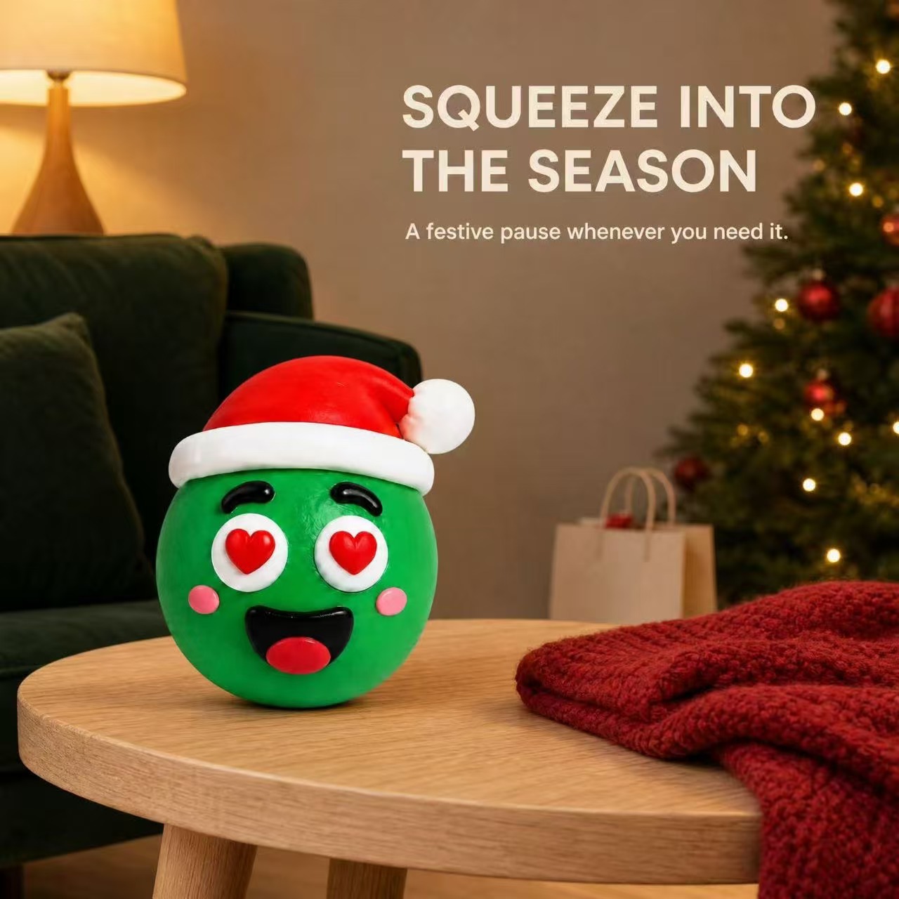 Christmas Squeeze Ball Stress Relief Toy, Slow Rebound Festive Character Fidget Ball, TPR Shell Flour-Filled, Holiday Party Favors Stocking Stuffers For Kids Adults photo 7