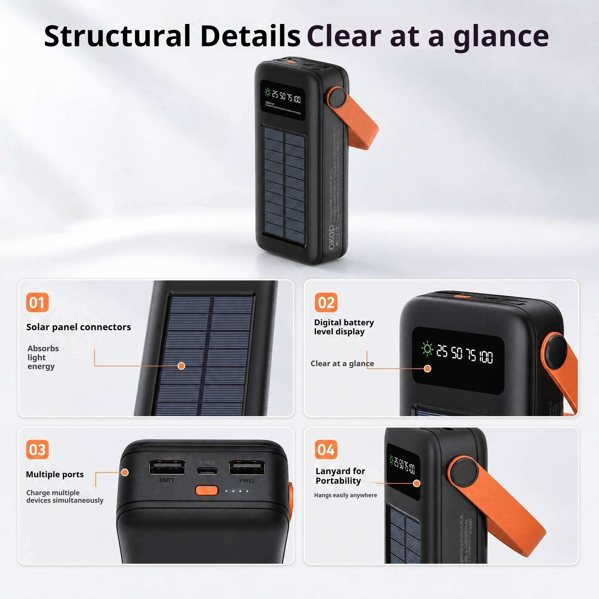 KP-722 Best-selling 40,000mAh High-Capacity Portable Power Bank With Handle And Digital Battery Display Factory Direct Shipping photo 5