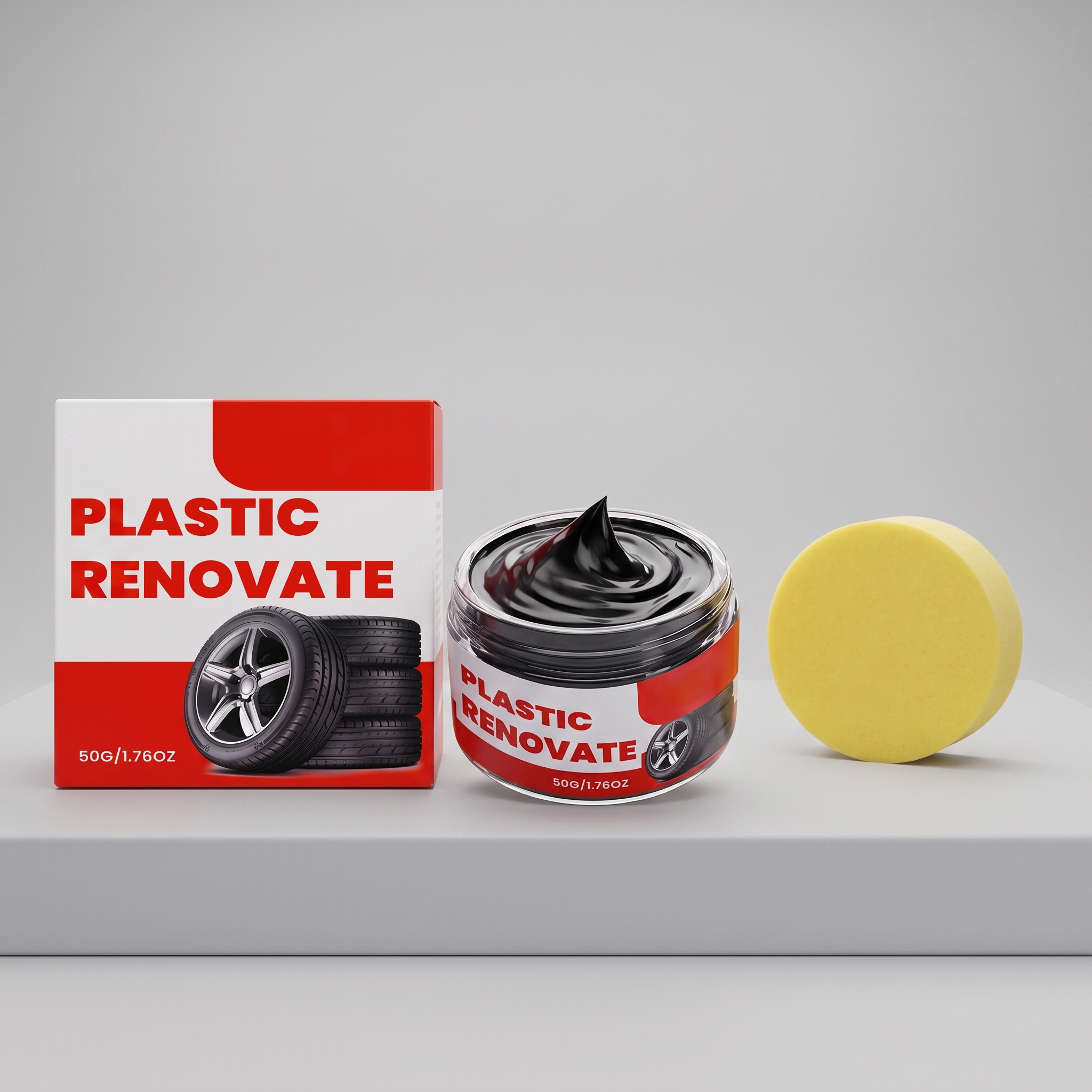 Plastic Restorer Cream, Car Trim Polish & Gloss Coating For Interior Exterior Plastic Parts photo 5