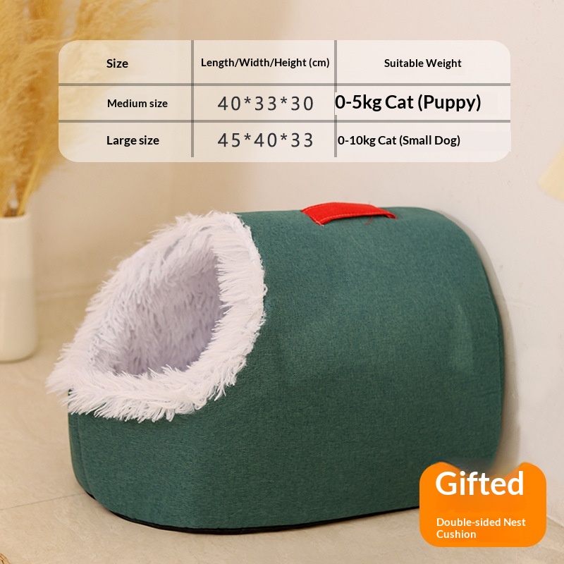 Cat Bed, Thickened And Warm For Winter, Enclosed Pet Bed, Portable For Small Dogs, Amazon Cross-Border Pet Supplies photo 2