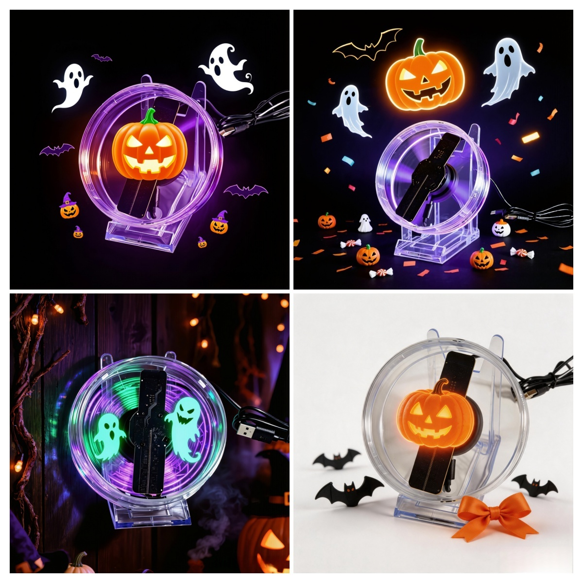 Wiilala Holographic Display Stand 12&20&30cm Naked-eye 3D Holographic Fan Advertising Machine Stereoscopic Floating Light Aerial Projector Gift Light Shopping Mall Home photo 2