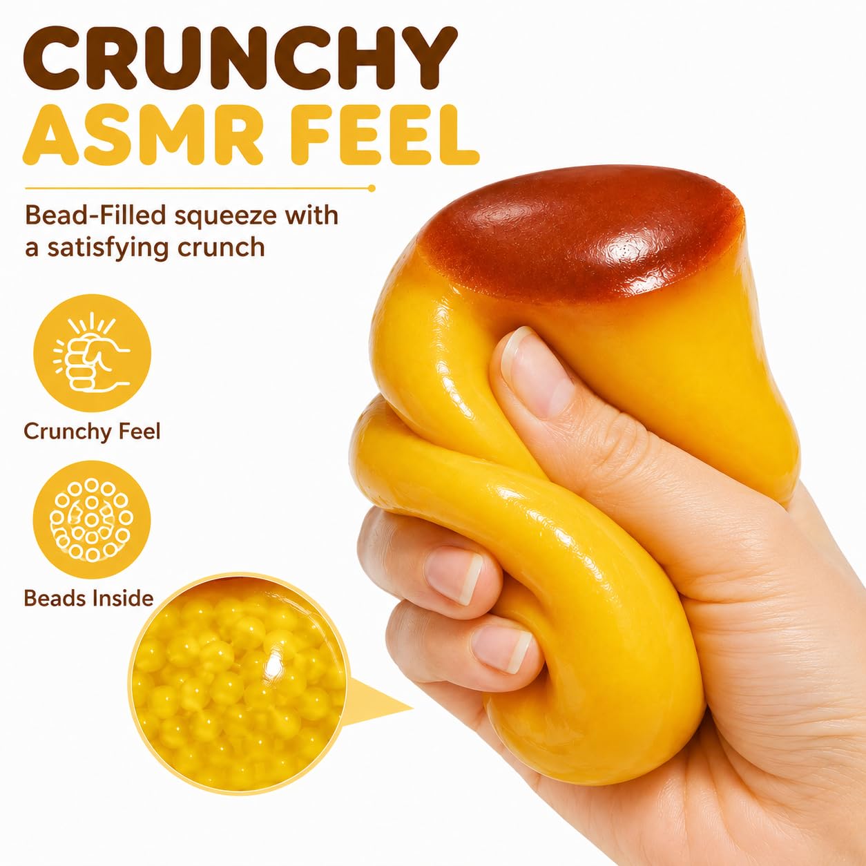 1pc Crunchy Mango Squishy ASMR Squeeze Stress Relief Fidget For Adults Crunchy ASMR Experience, Soft Flexible Texture, Satisfying Hand Squeeze For Relaxation, Office Desk Accessory And Adult Gift photo 7