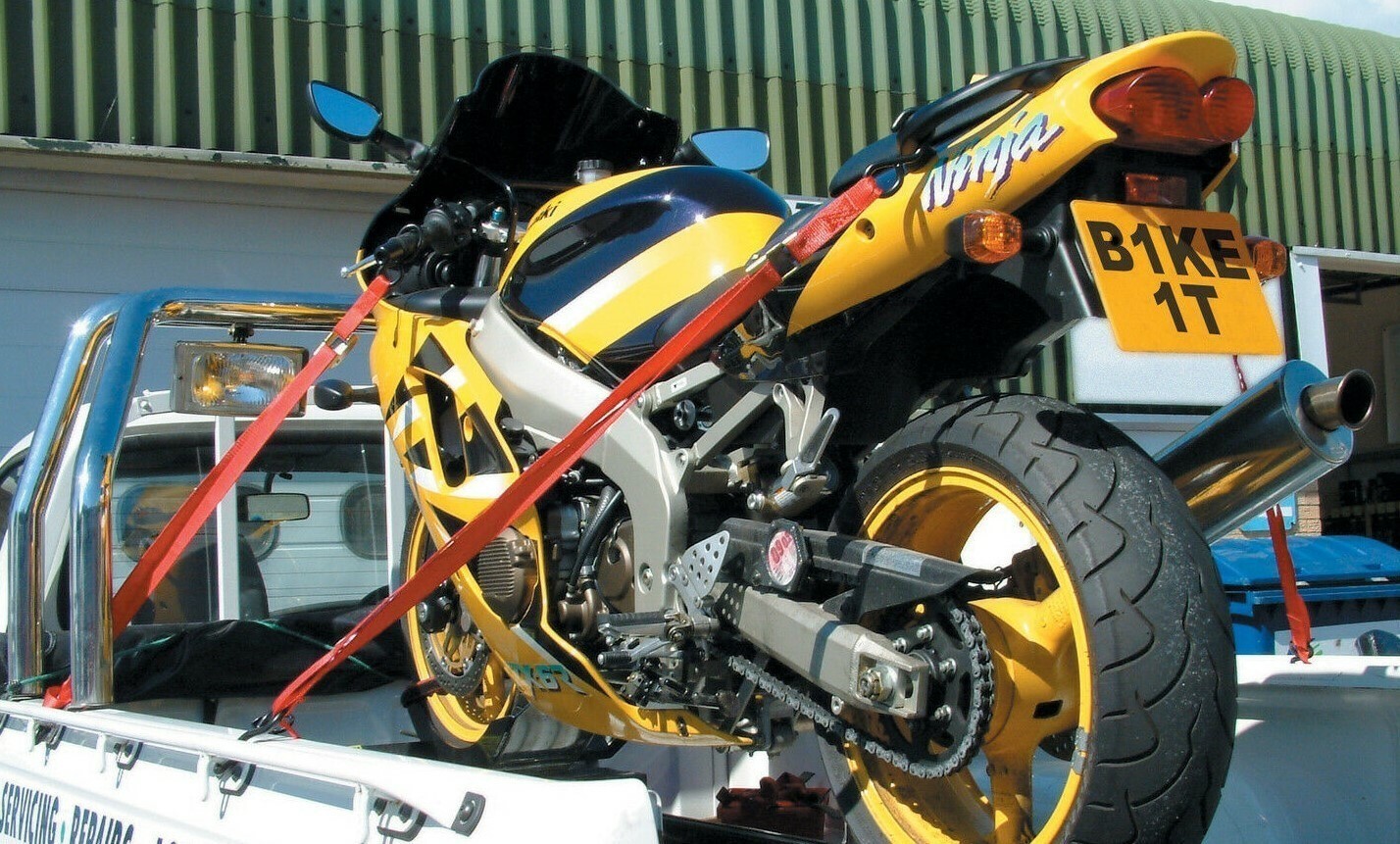 4X Motorcycle Tie Down Straps Auto Lock Transport Bike Van Trailer 1.8M X 25mm photo 6