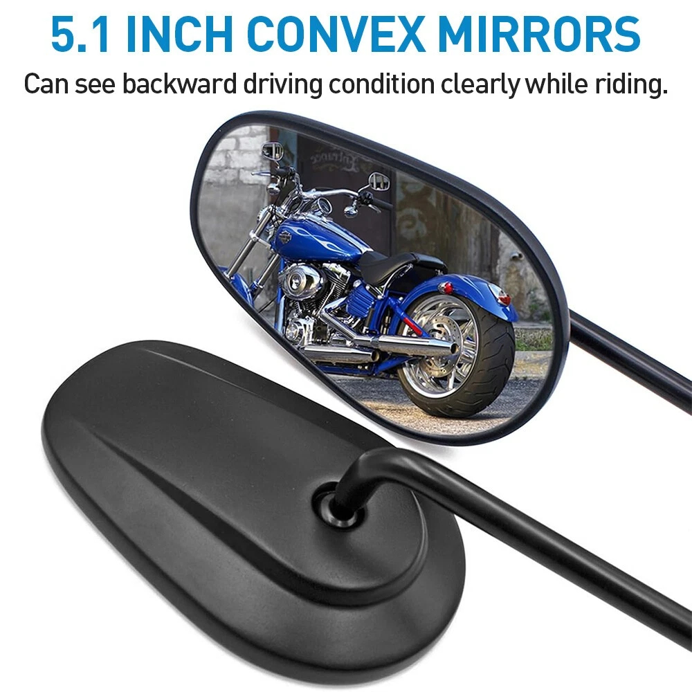 Black Motorcycle Rearview Mirrors For Har Ley D Avidson Sportster XL 1200 Iron 883 photo 5