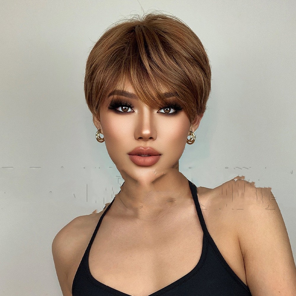 Reversed  Style With Six Colors And Short Straight Hair Wig photo 4