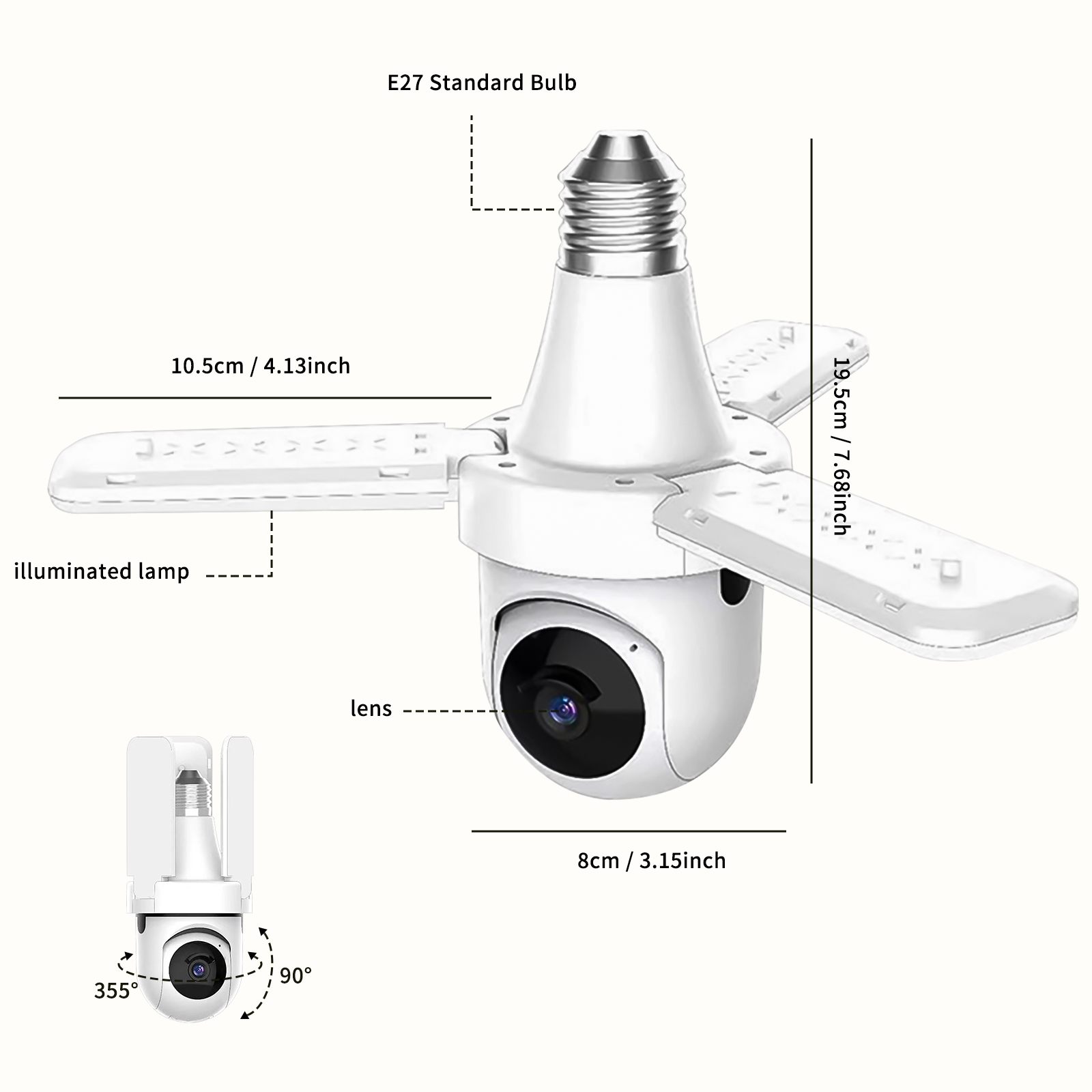 Only Self Pickup---Surveillance Camera Three-leaf Fan Bulb photo 5