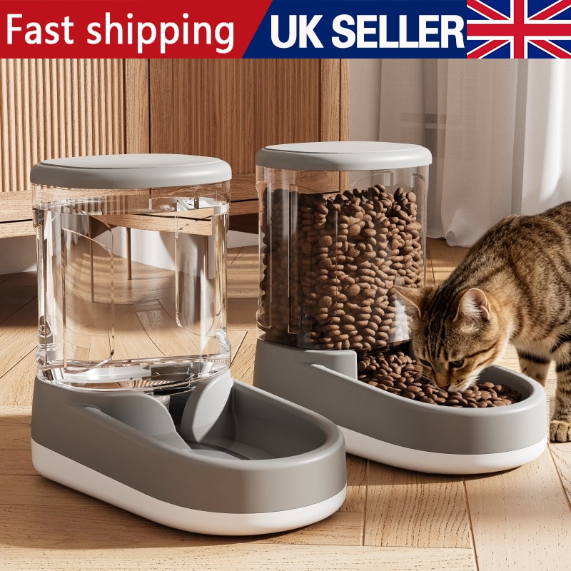 3.8 L Automatic Pet Feeder Cat Dog Food Dispenser Water Bowl Drinking Fountain photo 1