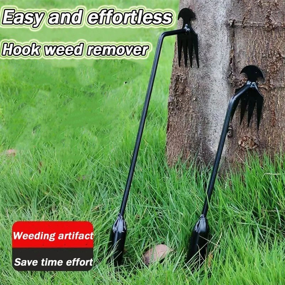 50CM Garden Hand Weeder Rake Weeding Weed Remover Puller Manual Tool Iron Black photo 1