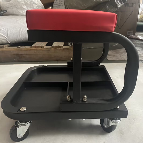 Rolling Creeper Seat, Auto Workshop Mechanic Stool With 4x Swivel Wheels & Divided Tool Tray For Garage Car Repair Red 36x35x35cm photo 3