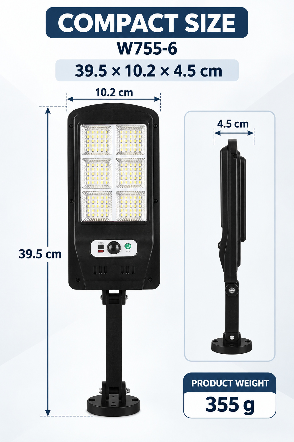 Solar Powered Rechargeable Motion Sensor Waterproof LED Work Light 40W 1500mAh For W755 6 Street photo 5
