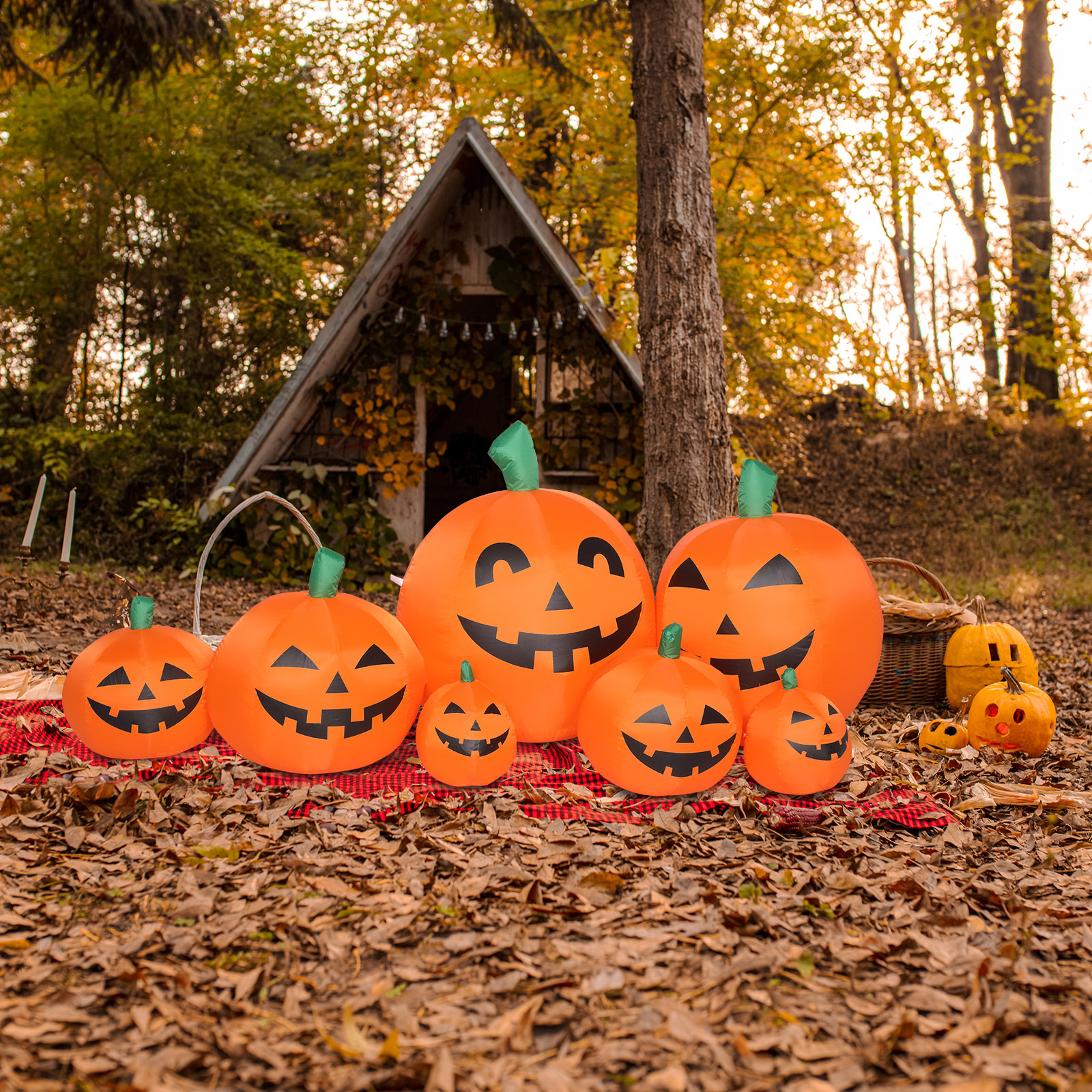 Replace 39662619 7ft Classic 7pcs LED String Lights 7pcs Pumpkin Inflatable Halloween Decoration photo 1