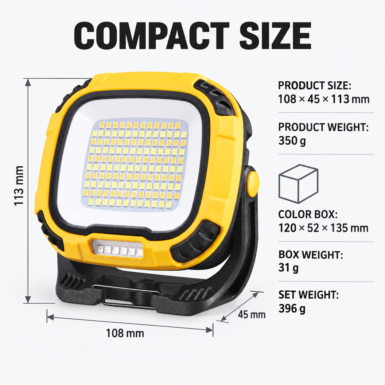 Rechargeable Magnetic Battery Display Type C LED Work Light Base Hanging W892 2 Adjustable Stand photo 6
