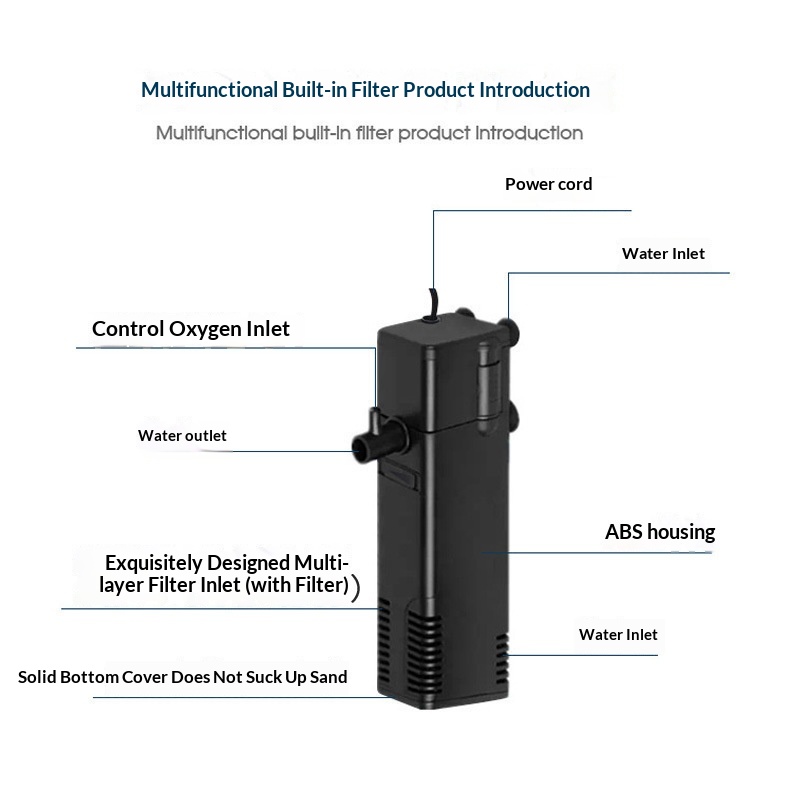 Xiten Aquarium Filter Submersible Built-In Filter Fish Tank Waterfall Rain Filter Pump Small 3W Plastic photo 3