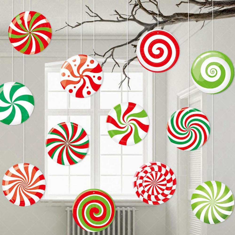 Christmas Candy Ornaments 16 Units, Lollipop And Candy Cane Hanging Tree Decorations For Home, New Year Party And Holiday Decor photo 4