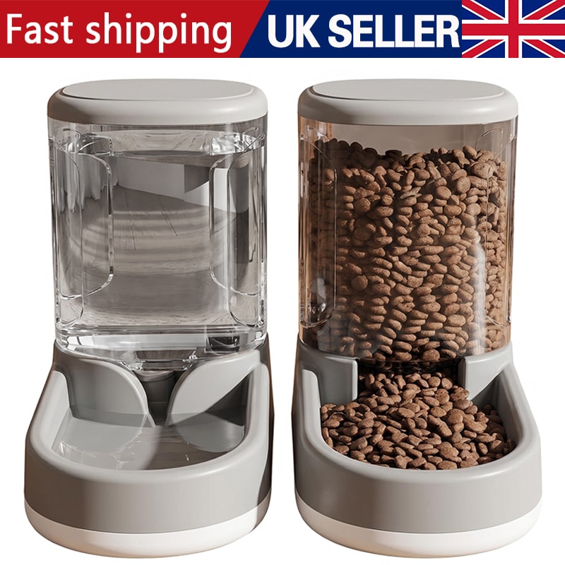 3.8 L Automatic Pet Feeder Cat Dog Food Dispenser Water Bowl Drinking Fountain photo 4