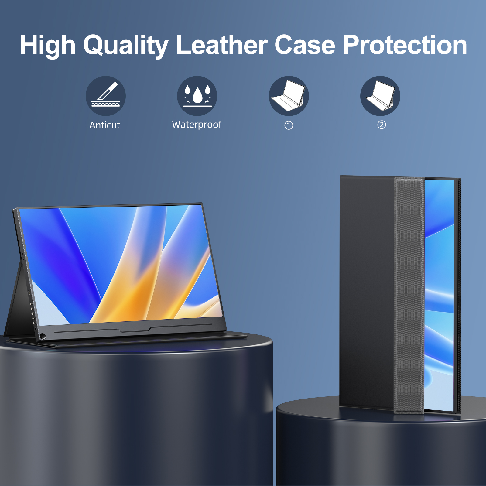 UPERFECT 15.6 Inch HDR IPS Portable Monitor, 1080P FHD USB-C HDMI, Dual Speaker Travel Screen, VESA Compatible, For Laptop PC Phone photo 4