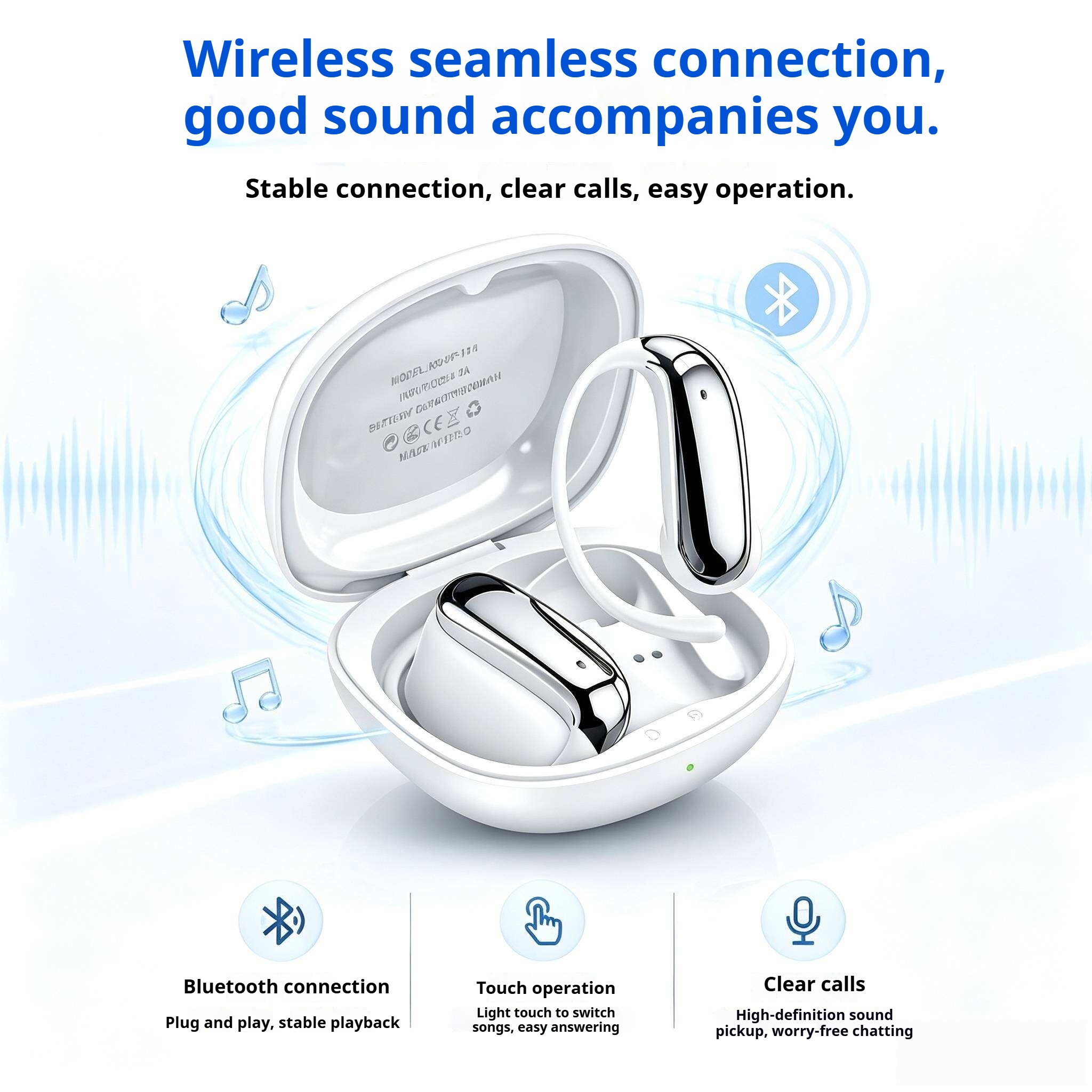KP-114 Best-selling Wireless Bluetooth Ear-hook Headphones High-Quality Audio, Low Latency For Music Gaming Factory Stock Available photo 8