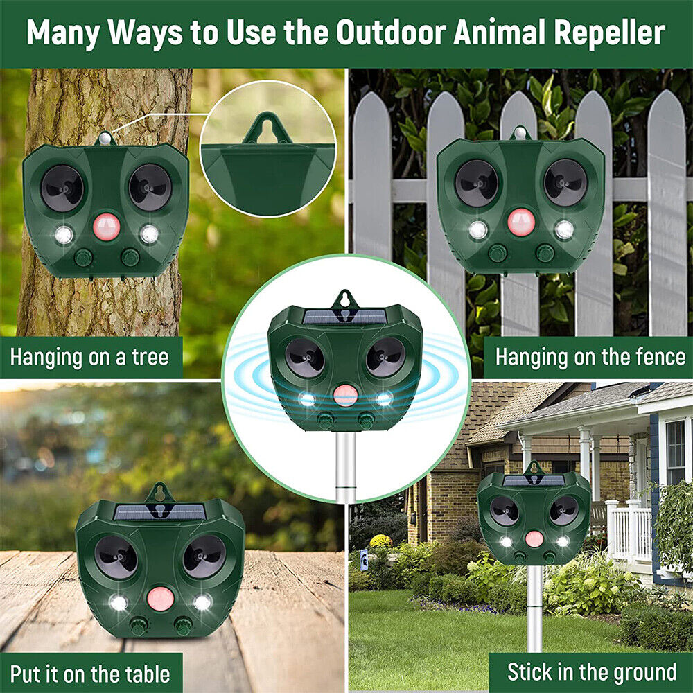 Solar Ultrasonic Bird Repeller Motion Sensor Animal & Pets Rat Possum Repellent photo 7