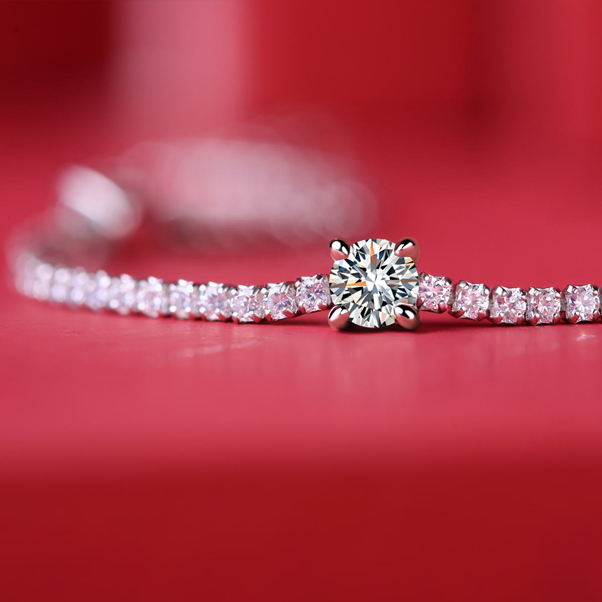 S925 Silver 6g Platinum Plated Moissanite Bracelet, 3x4.0mm D VVS1 Adjustable, GRA Certified photo 6