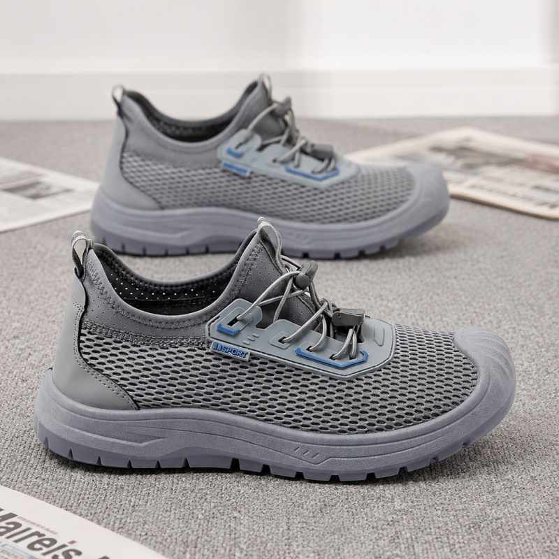 New Summer Men's Mesh Breathable Shoes, Slip-on Lazy Sneakers, Non-slip Soft Sole Outdoor Casual Footwear photo 2