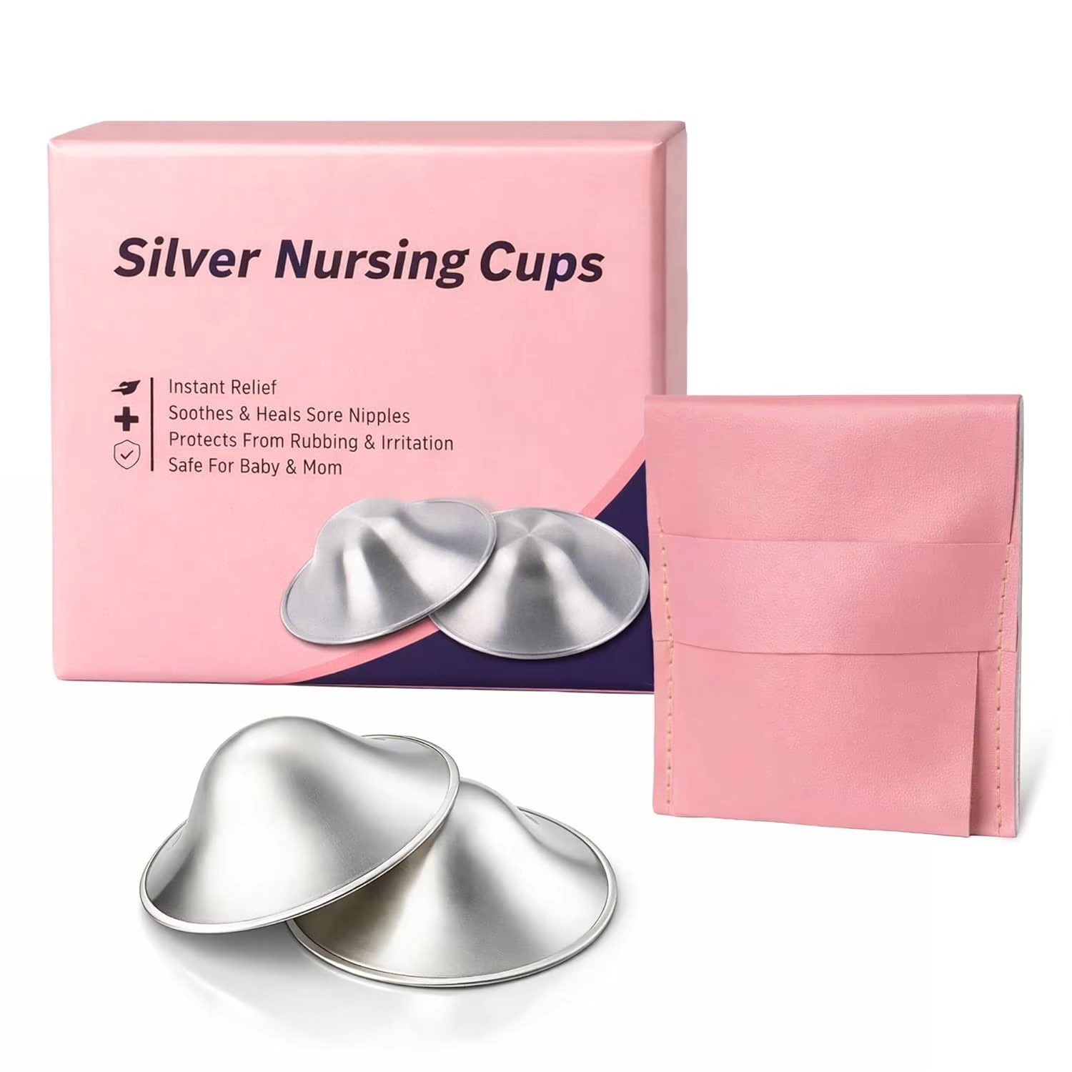 Silver Nursing Cups With Silver Plated Layers Serve As Must Have Breastfeeding Accessories To Prevent Irritation And Offer Soothing Relief For Sensitive Nursing Nipples photo 2
