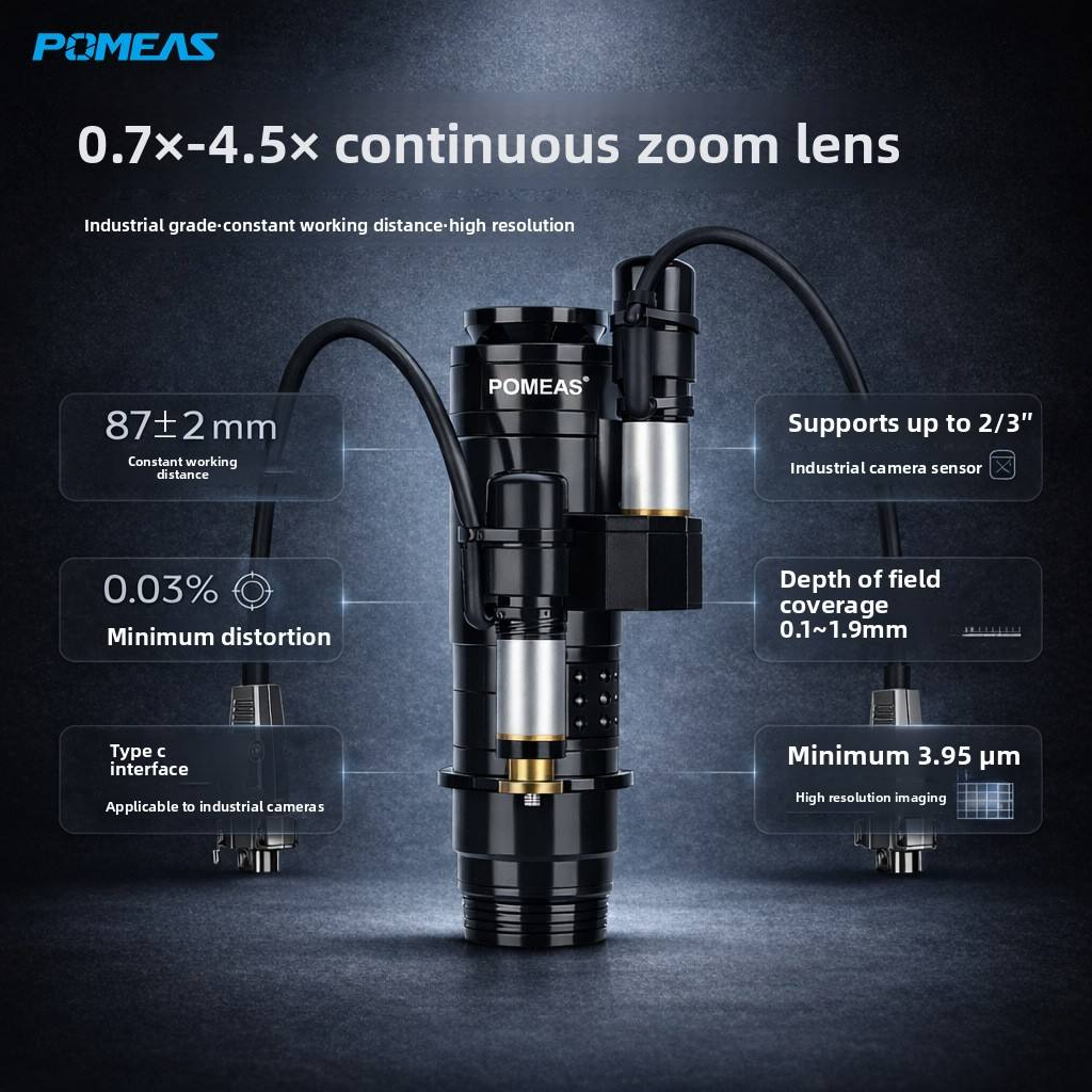 6.5X Motorized Continuous Zoom Lens With Coaxial Illumination 0.7X-4.5X RS232 C Mount For Machine Vision LZ-650105 photo 4