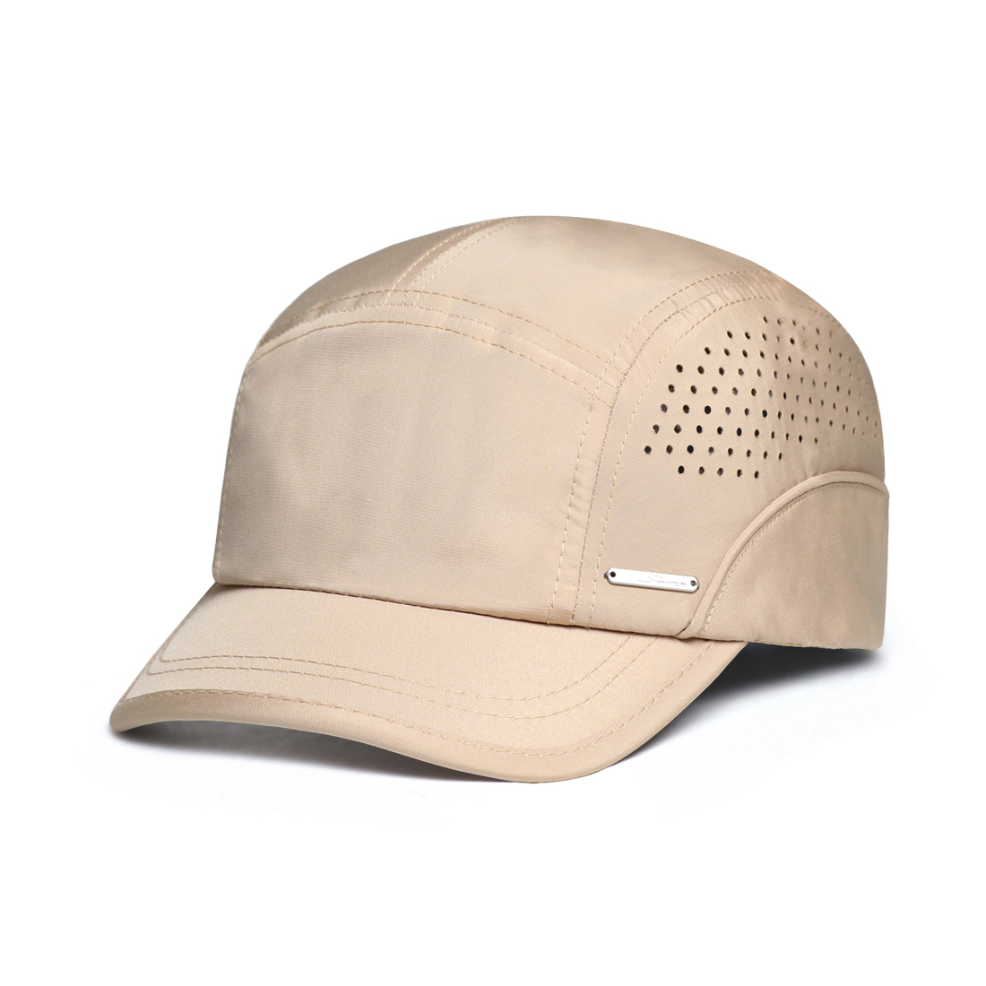 Spring And Summer Lightweight Mesh Breathable Baseball Cap With Side Metal Label, Short Brim, Duckbill Style Hat, Suitable For Outdoor Commuting And Casual Wear photo 1