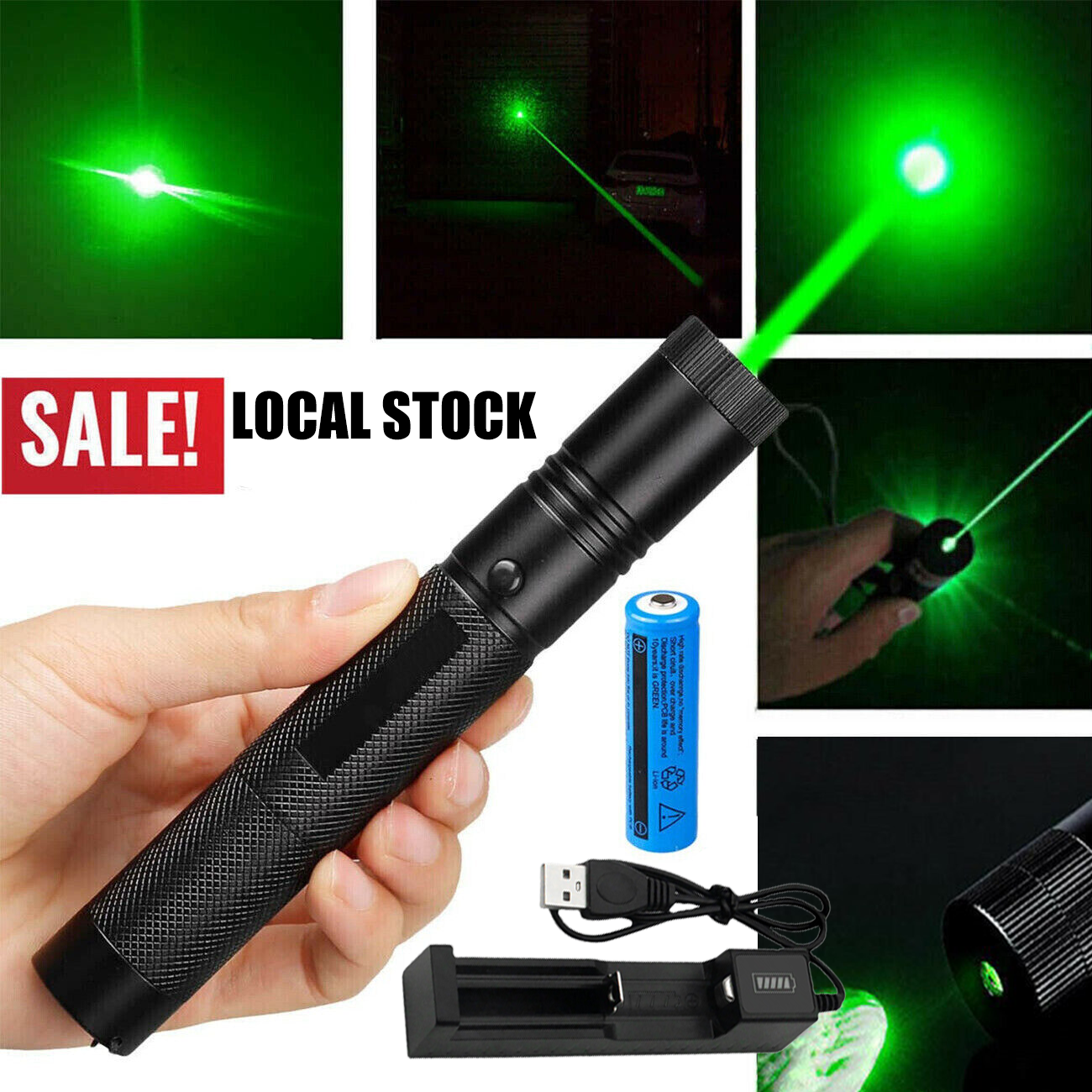 Green Laser Pointer Pen Light Visible Beam Lazer Torch 532nm 1mw USB Rechargeable Flashlight photo 4