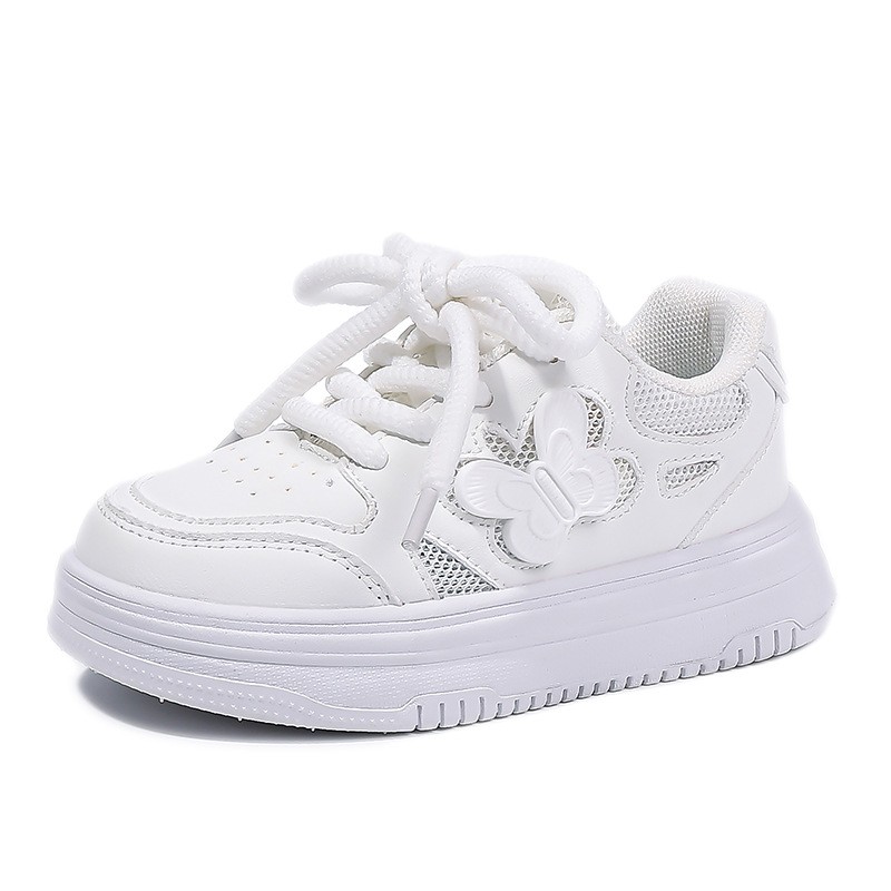 2026 Spring Summer Kids Skate Shoes, Breathable Mesh White Sneakers For Girls, Lightweight Versatile Performance & Running Shoes photo 4